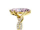 Yellow gold Fancy Pink Marquise Cut Solitaire Twisted Pave Band with Four-Prong Setting_20