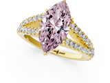 Yellow gold Fancy Pink Marquise  Cut Split Shank Pave Diamond Engagement Ring with Four-Prong Setting_25