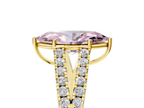Yellow gold Fancy Pink Marquise  Cut Split Shank Pave Diamond Engagement Ring with Four-Prong Setting_29