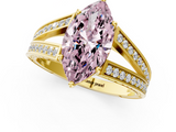 Yellow gold Fancy Pink Marquise  Cut Split Shank Pave Diamond Ring with Four-Prong Setting_59