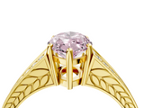 Yellow gold Fancy Pink Marquise  Cut Split Shank Pave Diamond Ring with Four-Prong Setting_62