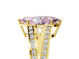 Yellow gold Fancy Pink Marquise  Cut Split Shank Pave Diamond Ring with Four-Prong Setting_63