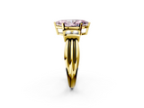 Yellow gold Fancy Pink Marquise  Cut Three-Stone Channel Set Ring with Bar Prongs_66