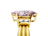 Yellow gold Fancy Pink Marquise  Cut Three-Stone Channel Set Ring with Bar Prongs_69