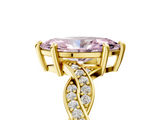 Yellow gold Fancy Pink Marquise  Cut Twisted Pavé Band Solitaire Ring with Four-Prong Setting_60
