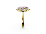 Yellow gold Fancy Pink Marquise  Diamond Cluster Halo Ring with Solitaire Band and Four-Prong Setting_22