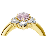 Yellow gold Fancy Pink Marquise  Diamond Cluster Halo Ring with Solitaire Band and Four-Prong Setting_24