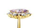 Yellow gold Fancy Pink Marquise  Diamond Cluster Halo Ring with Solitaire Band and Four-Prong Setting_25