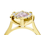 Yellow gold Fancy Pink Marquise  Diamond Cluster Halo Solitaire with Four-Prong Setting_82