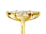 Yellow gold Fancy Pink Marquise  Diamond Cluster Halo Solitaire with Four-Prong Setting_83