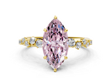 Yellow gold Fancy Pink Marquise  Diamond Cluster Prong-Set Solitaire Ring_39