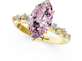 Yellow gold Fancy Pink Marquise  Diamond Cluster Prong-Set Solitaire Ring_40