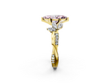 Yellow gold Fancy Pink Marquise  Diamond Floral Vine Solitaire Engagement Ring_4