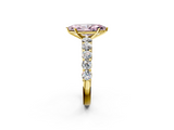 Yellow gold Fancy Pink Marquise  Diamond Pavé Band Solitaire with Four-Prong Setting_5