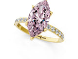 Yellow gold Fancy Pink Marquise  Diamond Pavé Band with Six-Prong Setting_32