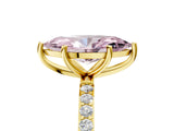 Yellow gold Fancy Pink Marquise  Diamond Pavé Band with Six-Prong Setting_36