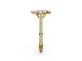 Yellow gold Fancy Pink Marquise  Diamond Solitaire with Pave Band and Six-Prong Setting_22