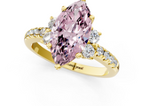Yellow gold Fancy Pink Marquise  Diamond Three-Stone Pave Band with Four-Prong Setting_20