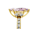 Yellow gold Fancy Pink Marquise  Diamond Three-Stone Pave Band with Four-Prong Setting_24