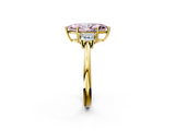 Yellow gold Fancy Pink Marquise  Diamond Three-Stone Ring with Trapezoid Side Stones and Prong Setting_19