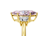 Yellow gold Fancy Pink Marquise  Diamond Three-Stone Ring with Trapezoid Side Stones and Prong Setting_22