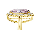 Yellow gold Fancy Pink Marquise  Halo Cluster Diamond Engagement Ring with Solitaire Band and Prong Setting_54