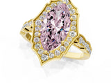 Yellow gold Fancy Pink Marquise  Halo Diamond Engagement Ring with Milgrain Band and Four-Prong Setting_55