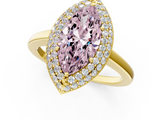 Yellow gold Fancy Pink Marquise  Halo Diamond Engagement Ring with Solitaire Band and Four-Prong Setting_21