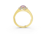 Yellow gold Fancy Pink Marquise  Halo Diamond Engagement Ring with Solitaire Band and Four-Prong Setting_23