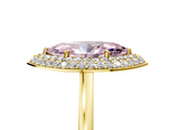 Yellow gold Fancy Pink Marquise  Halo Diamond Engagement Ring with Solitaire Band and Four-Prong Setting_25