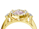 Yellow gold Fancy Pink Marquise  Halo Diamond Engagement Ring with Split Shank and Four-Prong Setting_46