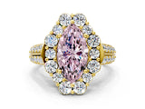 Yellow gold Fancy Pink Marquise  Halo Diamond Engagement Ring with Split Shank and Prong Setting_65
