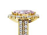 Yellow gold Fancy Pink Marquise  Halo Diamond Engagement Ring with Split Shank and Prong Setting_70