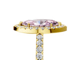Yellow gold Fancy Pink Marquise  Halo Diamond Pavé Solitaire Ring_96