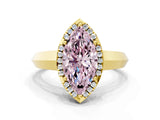 Yellow gold Fancy Pink Marquise  Halo Diamond Ring with Cathedral Band and Four-Prong Setting_48