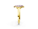 Yellow gold Fancy Pink Marquise  Halo Diamond Ring with Cathedral Band and Four-Prong Setting_50