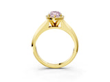 Yellow gold Fancy Pink Marquise  Halo Diamond Ring with Cathedral Band and Four-Prong Setting_51