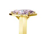 Yellow gold Fancy Pink Marquise  Halo Diamond Ring with Cathedral Band and Four-Prong Setting_53