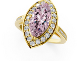 Yellow gold Fancy Pink Marquise  Halo Diamond Ring with Split Shank and Four-Prong Setting_23
