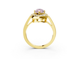 Yellow gold Fancy Pink Marquise  Halo Diamond Ring with Split Shank and Four-Prong Setting_25