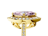 Yellow gold Fancy Pink Marquise  Halo Diamond Ring with Split Shank and Four-Prong Setting_27
