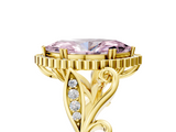 Yellow gold Fancy Pink Marquise  Halo Diamond Ring with Vintage Split Shank and Four-Prong Setting_25