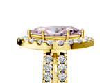 Yellow gold Fancy Pink Marquise  Halo Diamond Split Shank Engagement Ring with Prong Setting_30