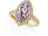 Yellow gold Fancy Pink Marquise  Halo Pavé Diamond Engagement Ring with Four-Prong Setting_28