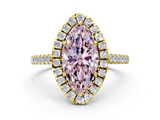 Yellow gold Fancy Pink Marquise  Halo Pavé Diamond Engagement Ring with Four-Prong Setting_3