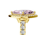 Yellow gold Fancy Pink Marquise  Halo Pavé Diamond Engagement Ring with Four-Prong Setting_32