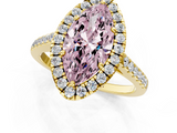 Yellow gold Fancy Pink Marquise  Halo Pavé Diamond Engagement Ring with Four-Prong Setting_4