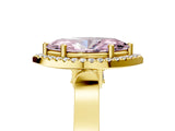 Yellow gold Fancy Pink Marquise  Halo Pave Split Shank Prong Setting Ring_32