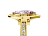 Yellow gold Fancy Pink Marquise  Halo Solitaire Diamond Ring with Pave Band and Bezel Setting_54