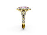 Yellow gold Fancy Pink Marquise  Halo Split Shank Diamond Engagement Ring with Pave Band and Four-Prong Setting_56